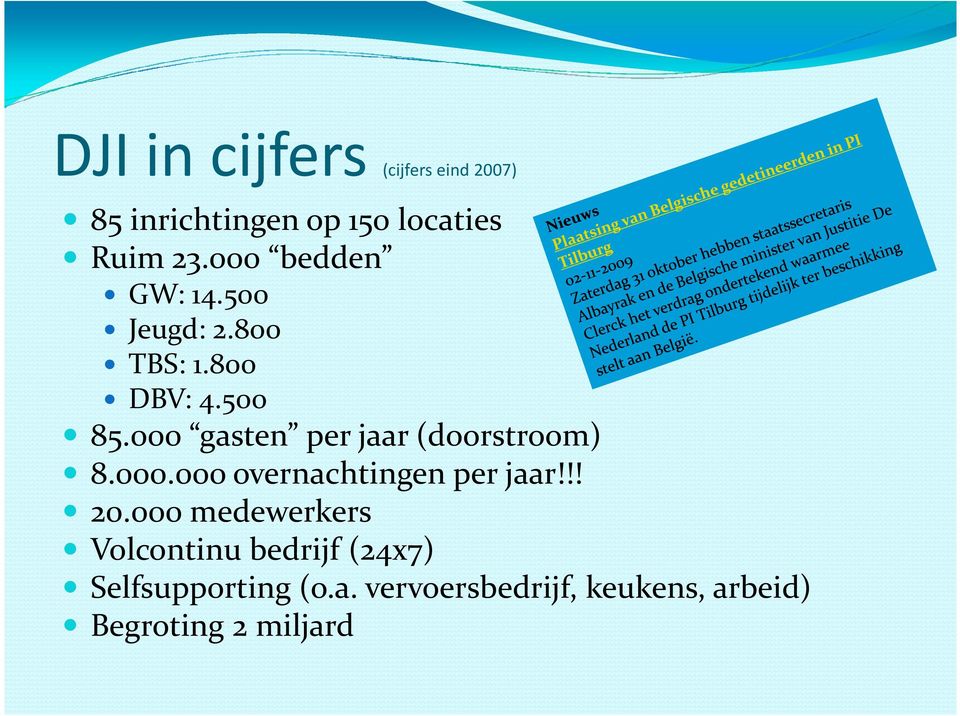 000 gasten per jaar (doorstroom) 8.000.000 overnachtingen per jaar!!! 20.