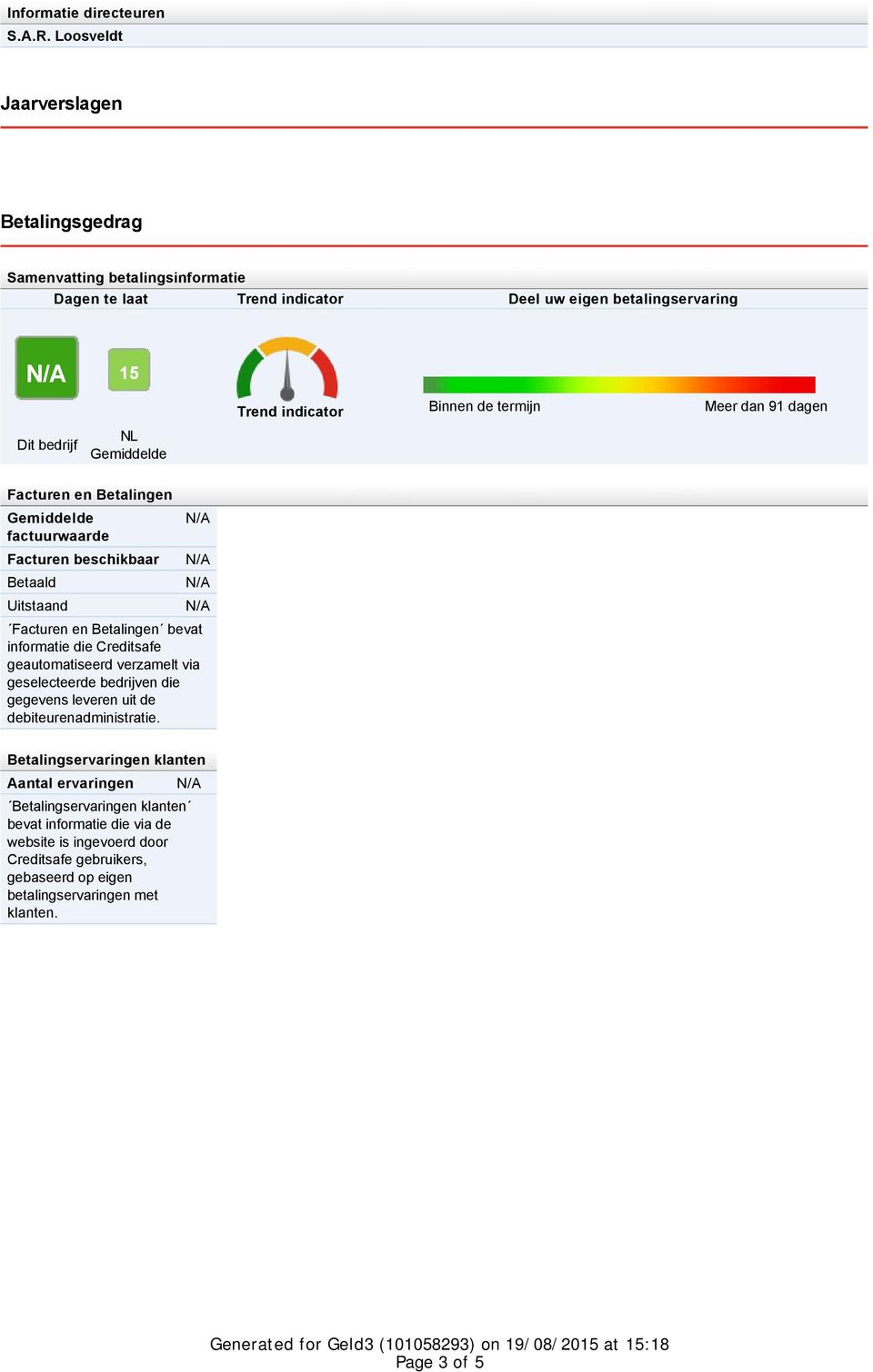 Binnen de termijn Meer dan 91 dagen Facturen en Betalingen factuurwaarde Facturen beschikbaar Betaald Uitstaand Facturen en Betalingen bevat informatie die Creditsafe geautomatiseerd