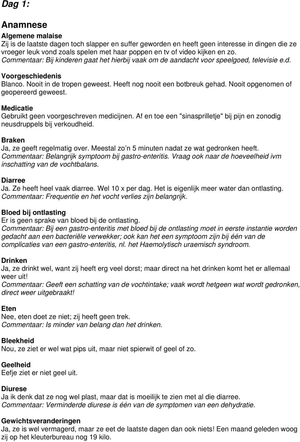 Nooit opgenomen of geopereerd geweest. Medicatie Gebruikt geen voorgeschreven medicijnen. Af en toe een "sinasprilletje" bij pijn en zonodig neusdruppels bij verkoudheid.