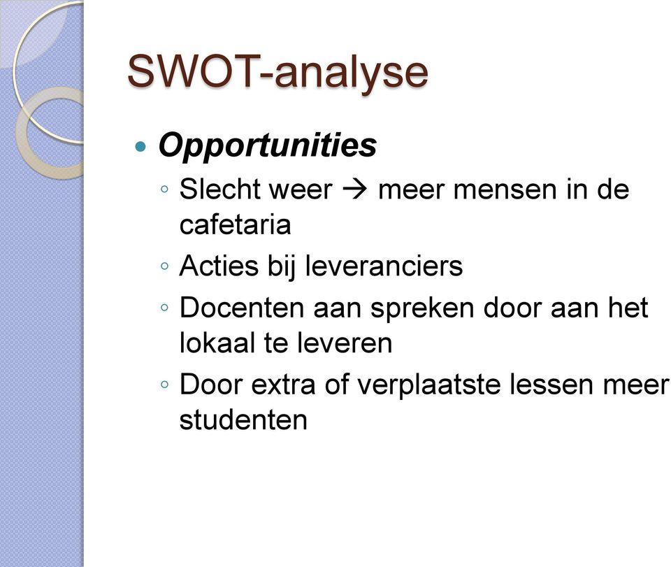 Docenten aan spreken door aan het lokaal te