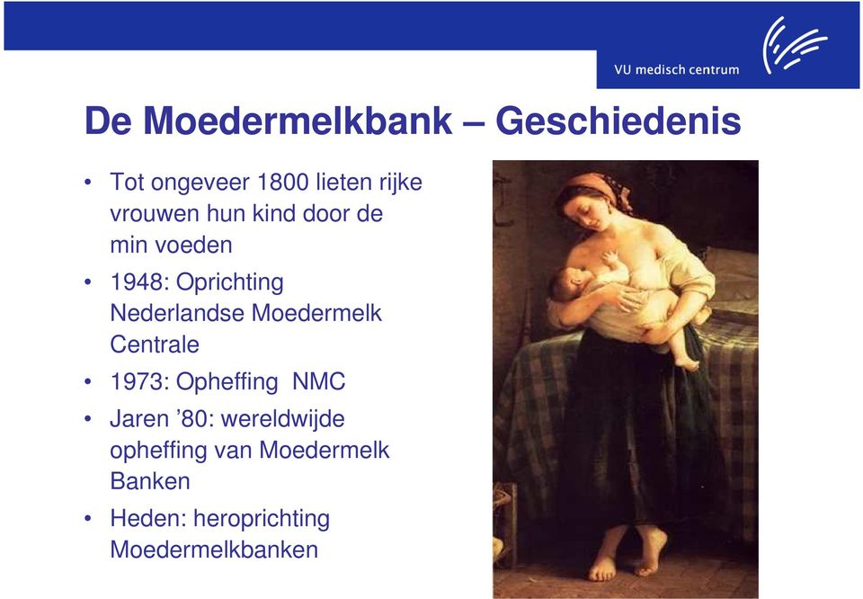 Moedermelk Centrale 1973: Opheffing NMC Jaren 80: wereldwijde