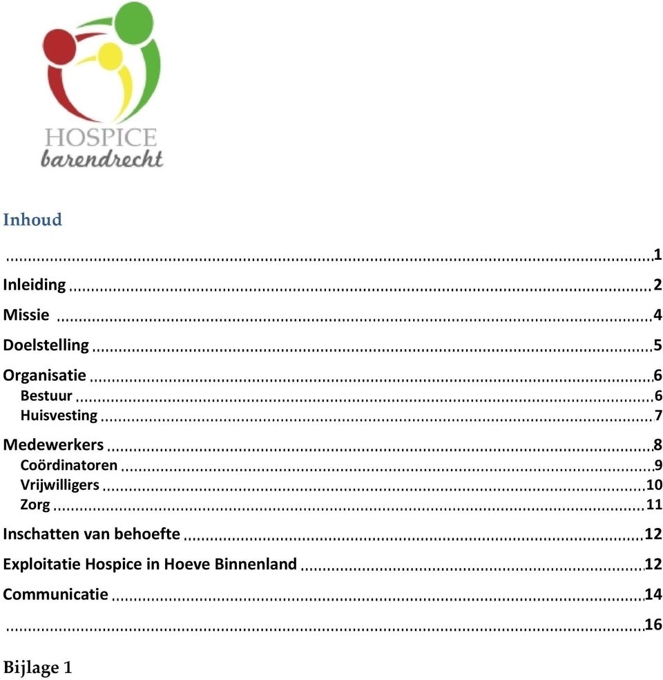 Vrijwilligers 10 Zorg 11 Inschatten van behoefte 12