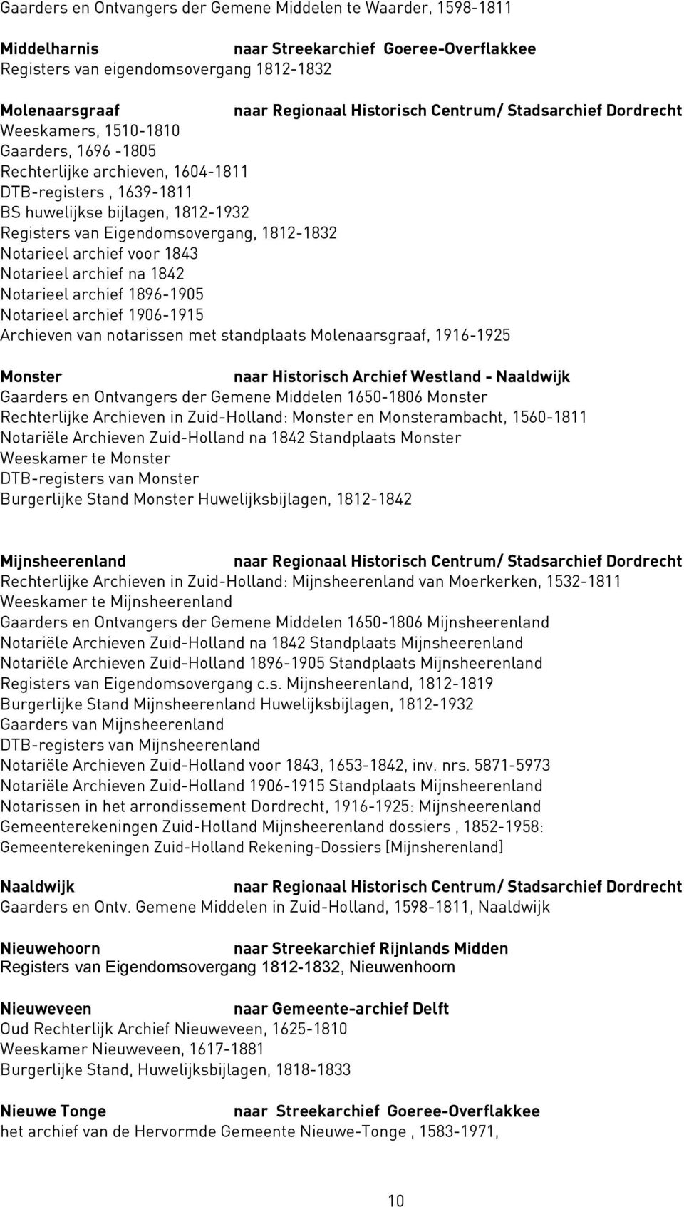 1896-1905 Notarieel archief 1906-1915 Archieven van notarissen met standplaats Molenaarsgraaf, 1916-1925 Monster naar Historisch Archief Westland - Naaldwijk Gaarders en Ontvangers der Gemene