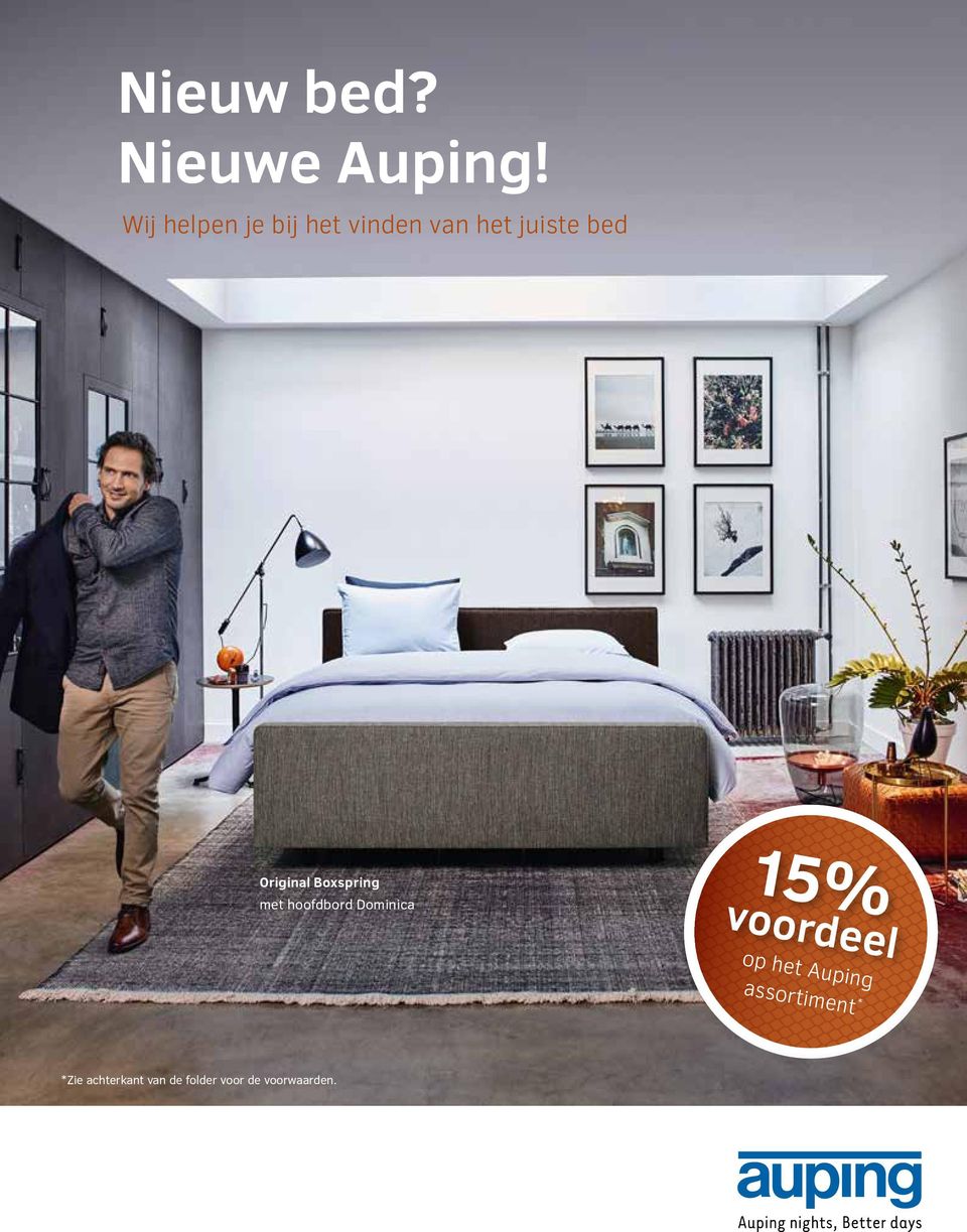 Original Boxspring met hoofdbord Dominica 15%