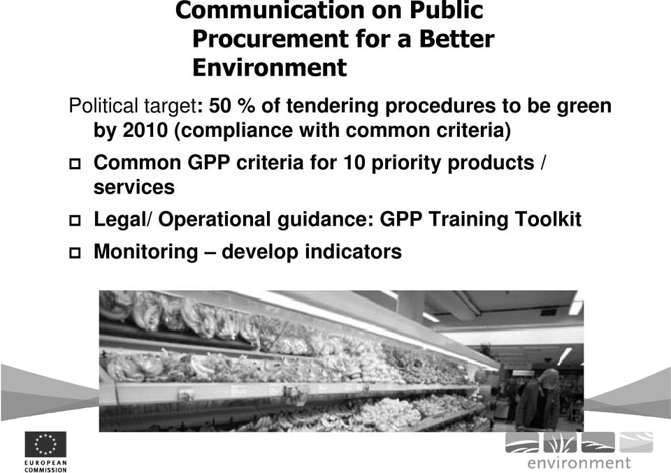 common criteria) Common GPP criteria for 10 priority products / services