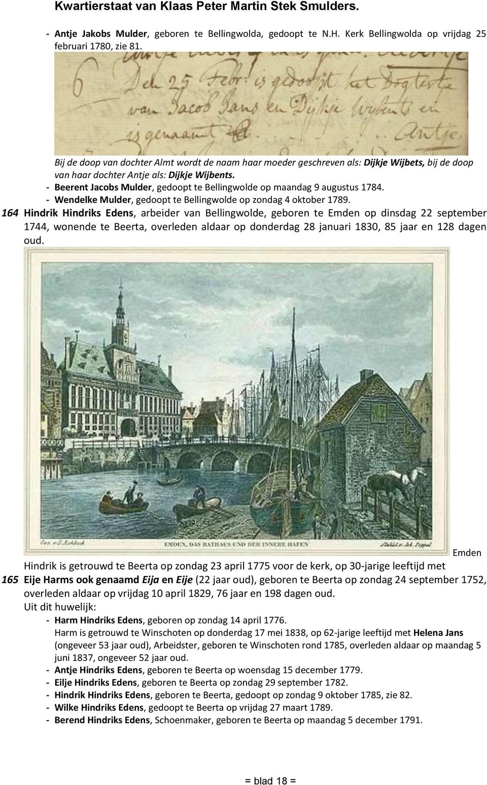 - Beerent Jacobs Mulder, gedoopt te Bellingwolde op maandag 9 augustus 1784. - Wendelke Mulder, gedoopt te Bellingwolde op zondag 4 oktober 1789.