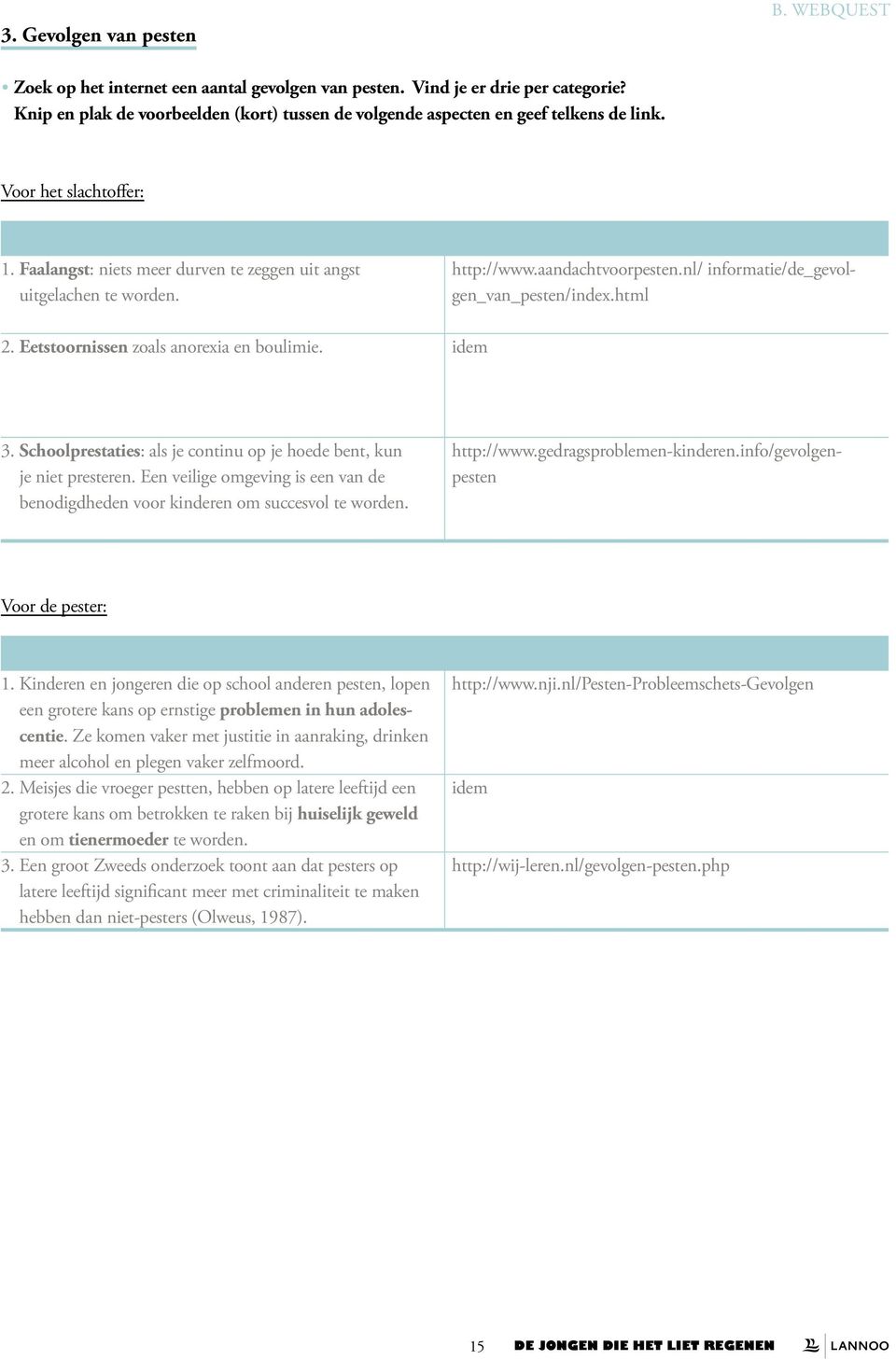 Eetstoornissen zoals anorexia en boulimie. idem 3. Schoolprestaties: als je continu op je hoede bent, kun je niet presteren.