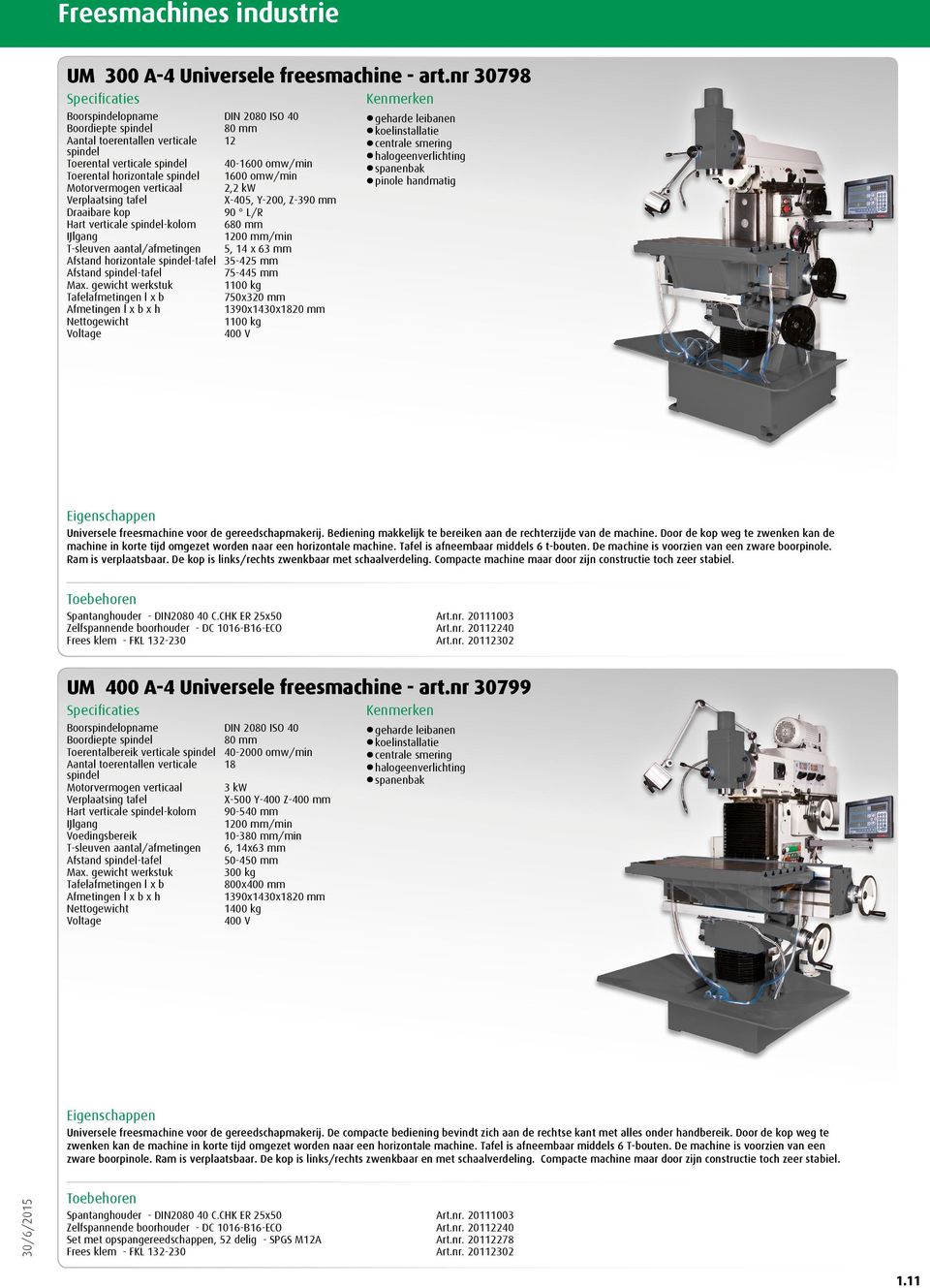 Y-200, Z-390 mm 90 L/R Hart verticale -kolom 680 mm 1200 mm/min T-sleuven aantal/afmetingen 5, 14 x 63 mm Afstand horizontale -tafel 35-425 mm 75-445 mm Max.