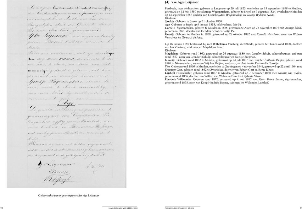Age Geboren te Sneek op 9 januari 1853, veldwachter, (zie 5).