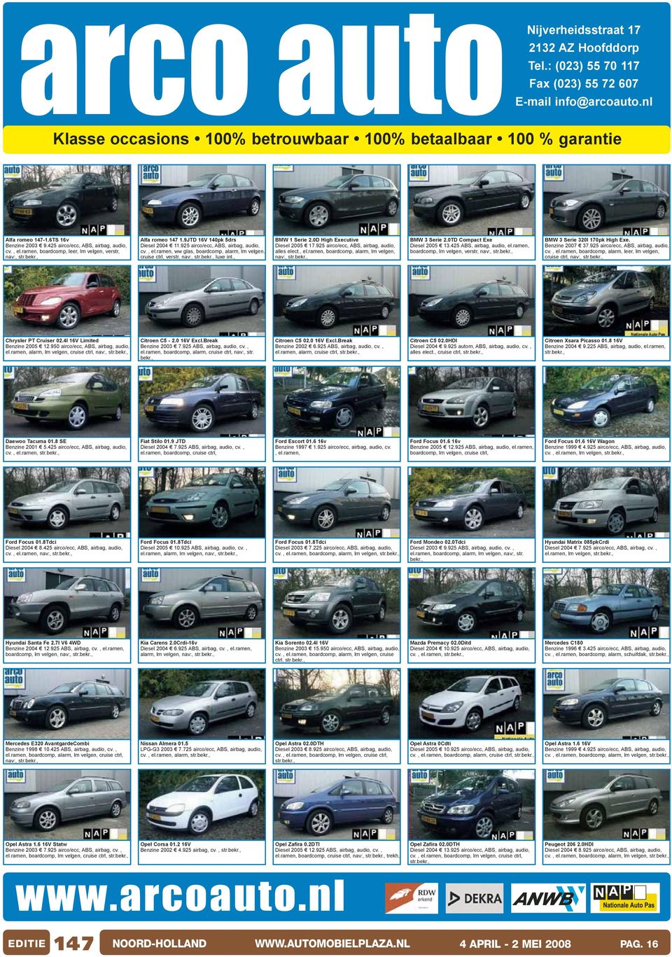 925 airco/ecc, ABS, airbag, audio, cv., el.ramen, ww glas, boardcomp, alarm, lm velgen, cruise ctrl, verstr, nav:, BMW 1 Serie 2.0D High Executive Diesel 2005 17.