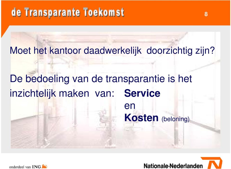 De bedoeling van de transparantie