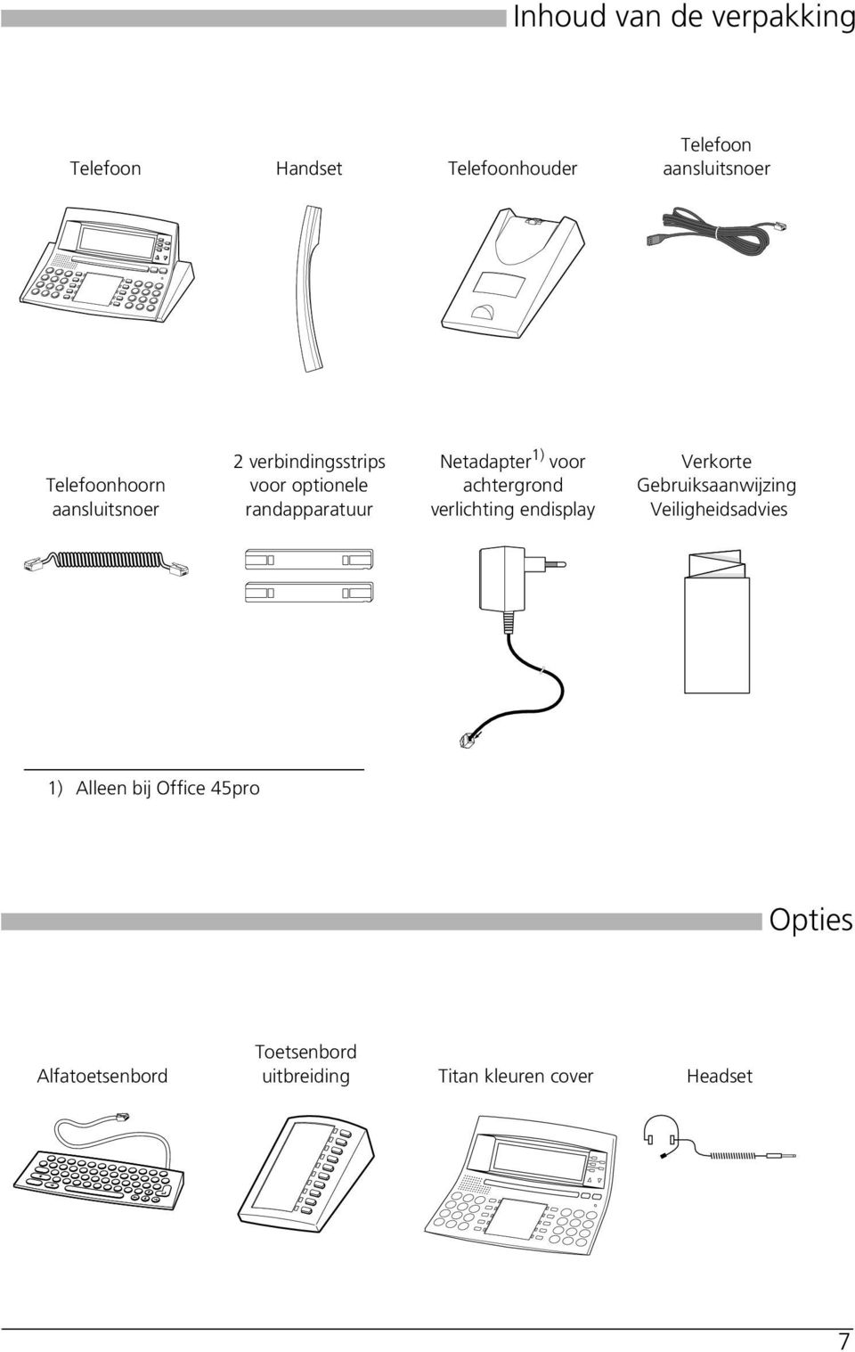 Netadapter 1) voor achtergrond verlichting endisplay Verkorte Gebruiksaanwijzing Veiligheidsadvies 1)