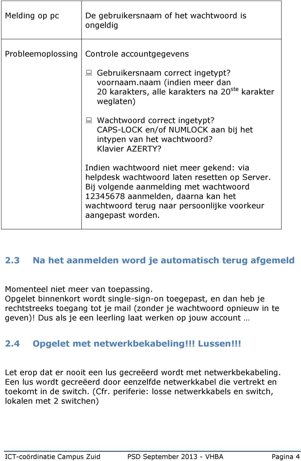 Indien wachtwoord niet meer gekend: via helpdesk wachtwoord laten resetten op Server.