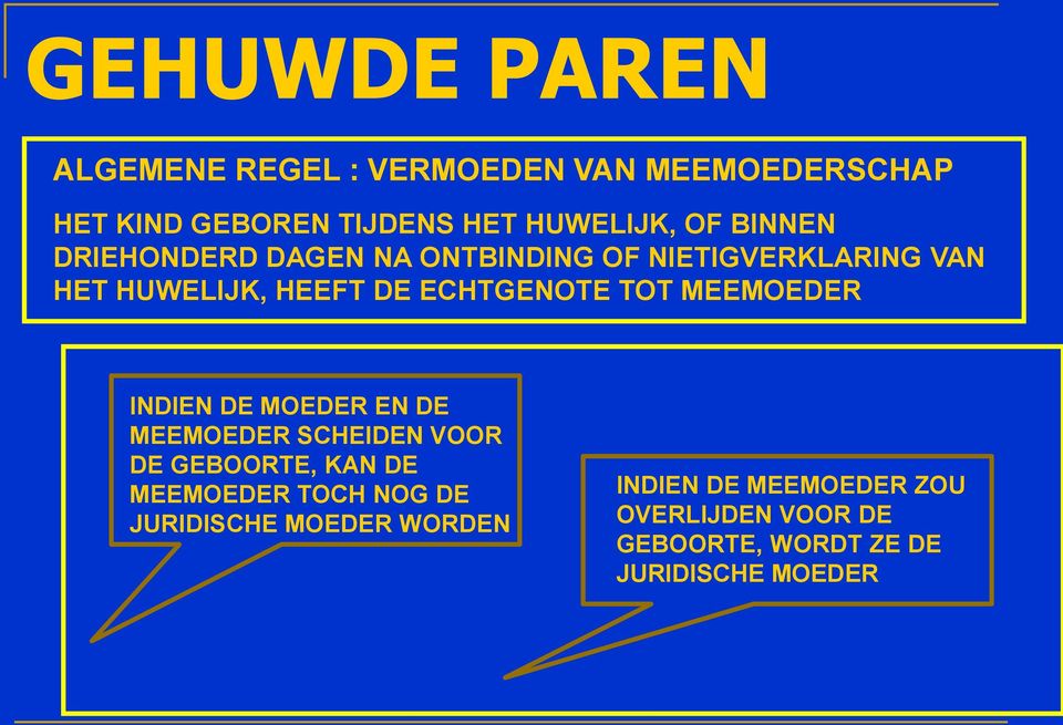 MEEMOEDER INDIEN DE MOEDER EN DE MEEMOEDER SCHEIDEN VOOR DE GEBOORTE, KAN DE MEEMOEDER TOCH NOG DE