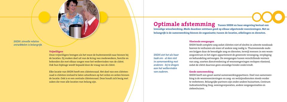 Vrijwilligers Onze vrijwilligers brengen als het ware de buitenwereld naar binnen bij de locaties.