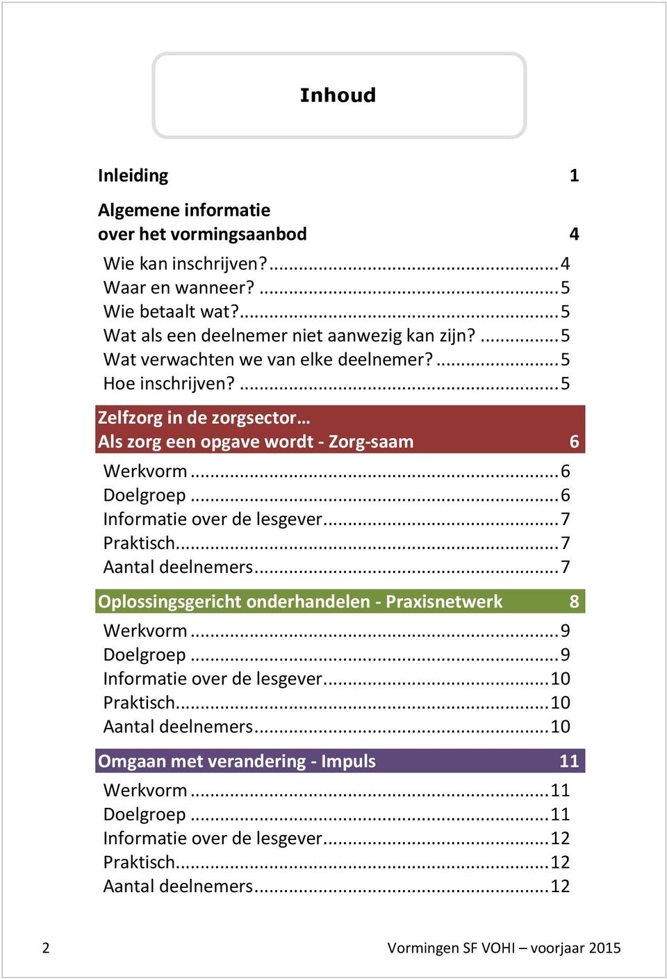 .. 6 Informatie over de lesgever... 7 Praktisch... 7 Aantal deelnemers... 7 Oplossingsgericht onderhandelen - Praxisnetwerk 8 Werkvorm... 9 Doelgroep... 9 Informatie over de lesgever.