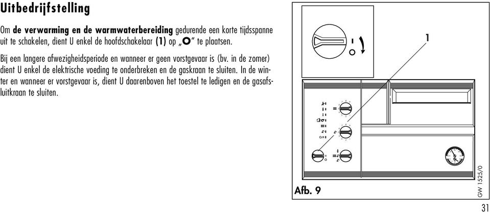 Bij een langere afwezigheidsperiode en wanneer er geen vorstgevaar is (bv.