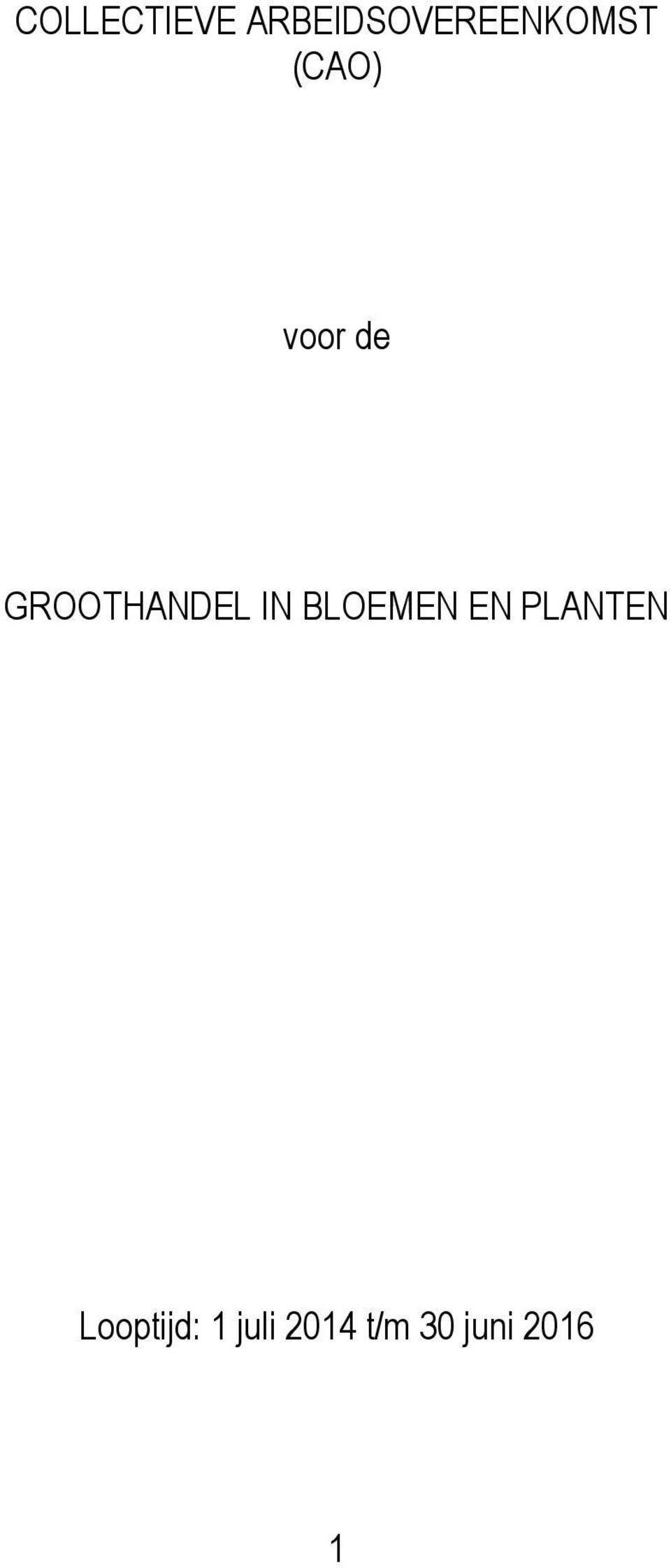 voor de GROOTHANDEL IN