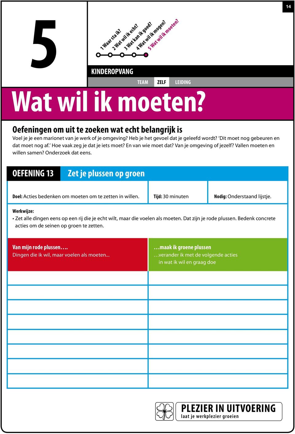 Hoe vaak zeg je dat je iets moet? En van wie moet dat? Van je omgeving of jezelf? Vallen moeten en willen samen? Onderzoek dat eens.