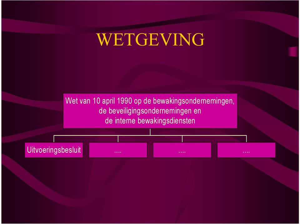 beveiligingsondernemingen en de