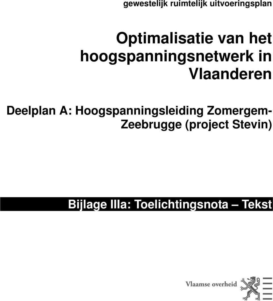 Vlaanderen Deelplan A: Hoogspanningsleiding