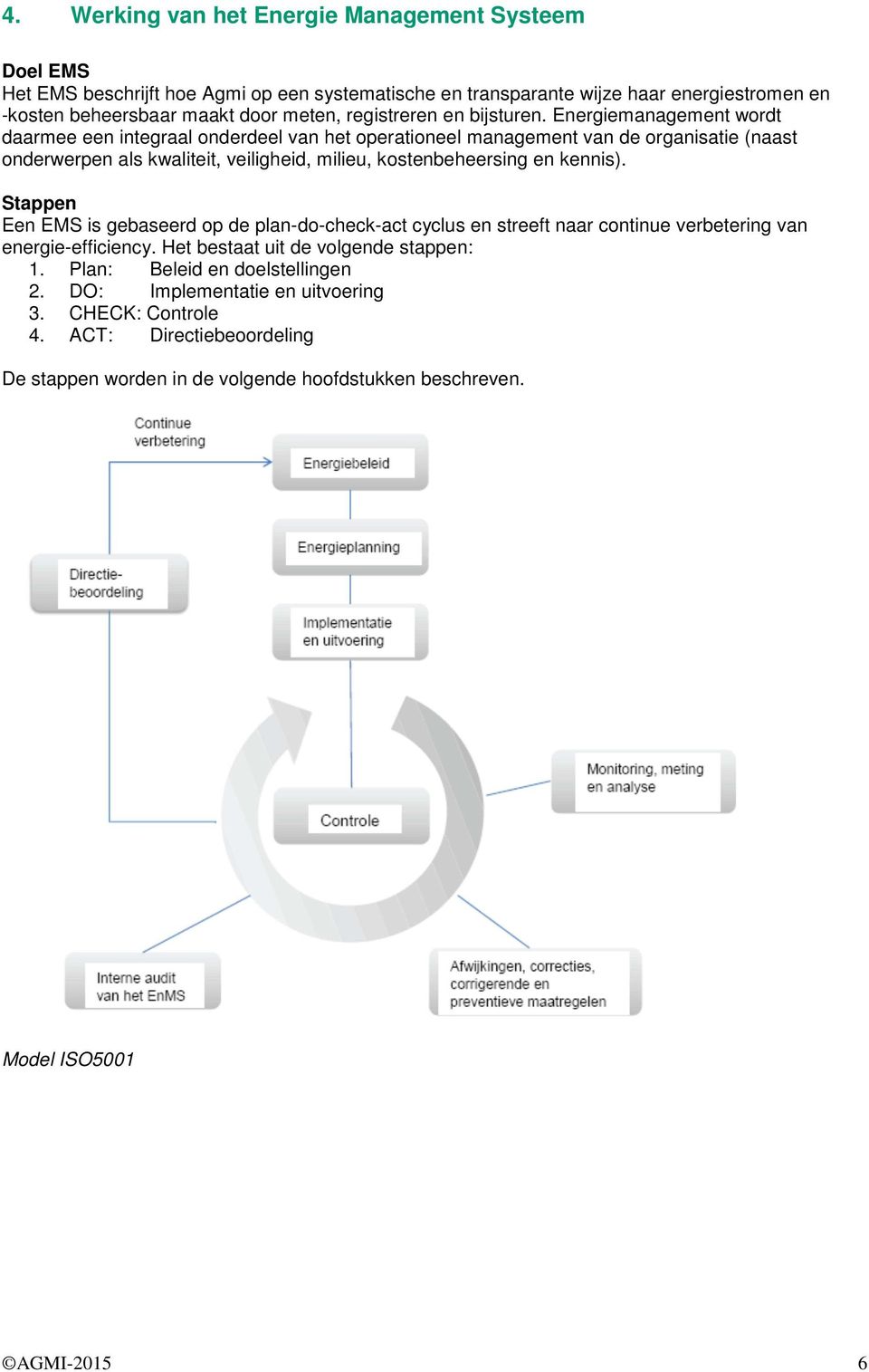 Energiemanagement wordt daarmee een integraal onderdeel van het operationeel management van de organisatie (naast onderwerpen als kwaliteit, veiligheid, milieu, kostenbeheersing en kennis).