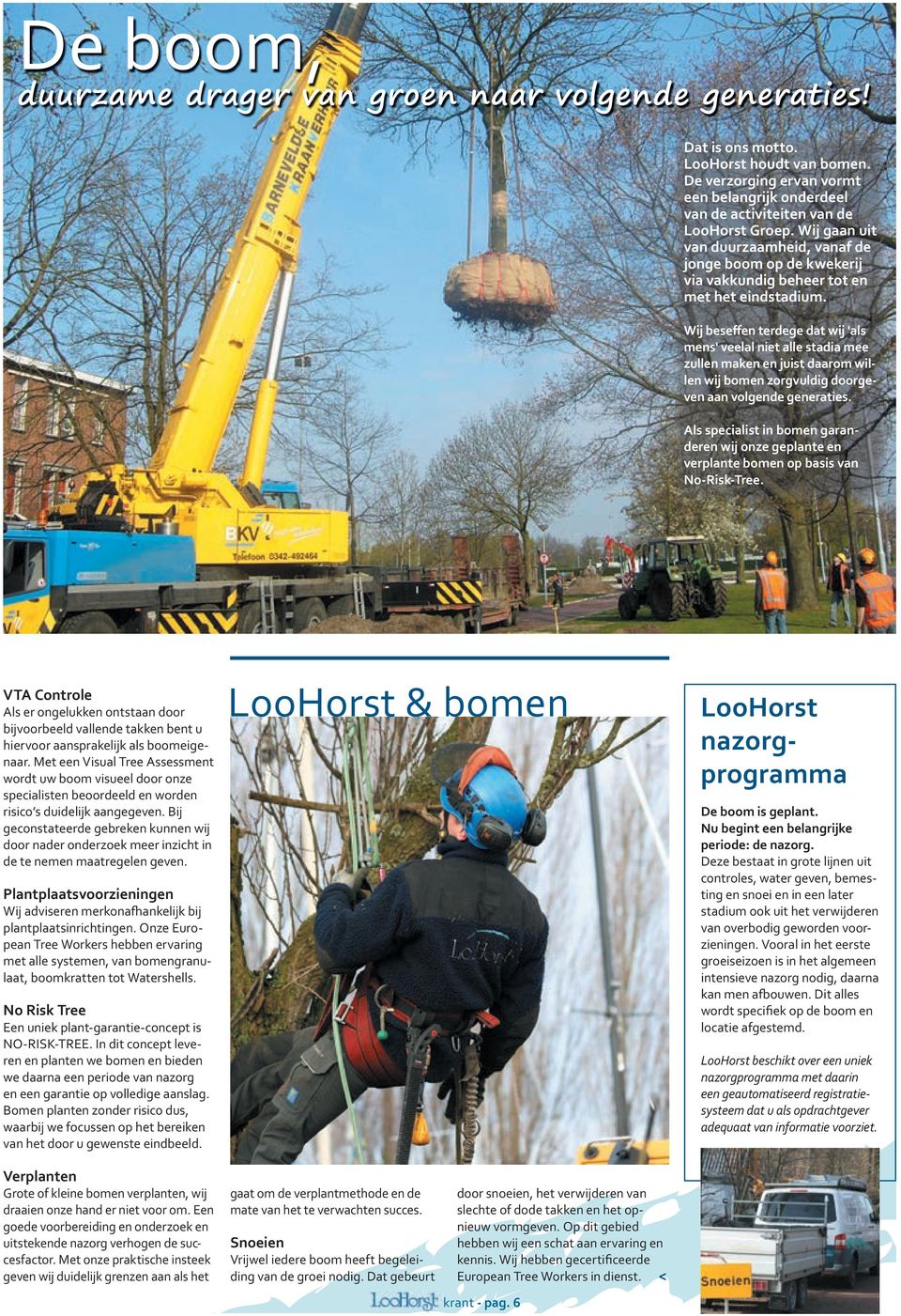 Wij beseffen terdege dat wij 'als mens' veelal niet alle stadia mee zullen maken en juist daarom willen wij bomen zorgvuldig doorgeven aan volgende generaties.