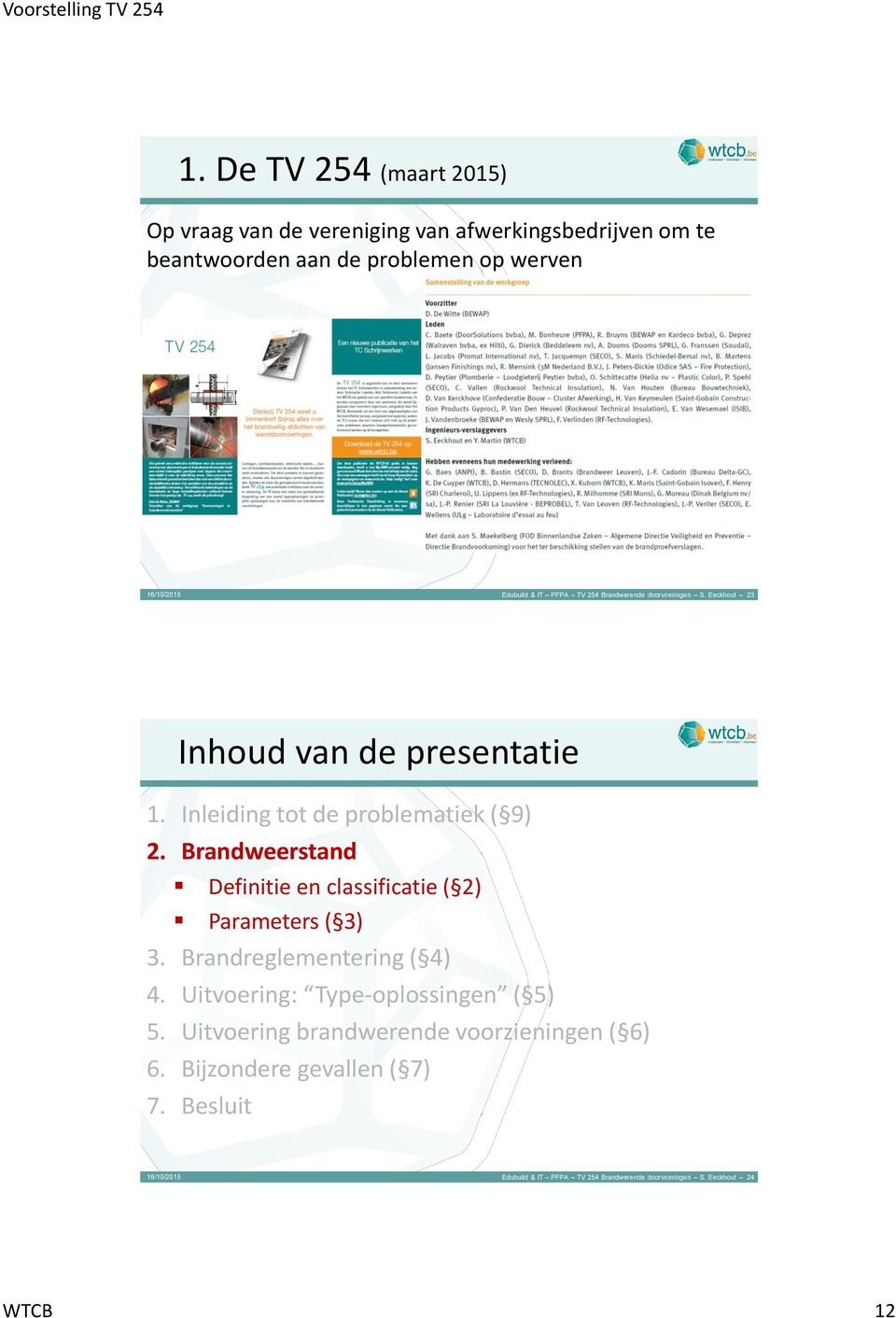 Brandweerstand Definitie en classificatie ( 2) Parameters ( 3) 3. Brandreglementering ( 4) 4. Uitvoering: Type-oplossingen ( 5) 5.