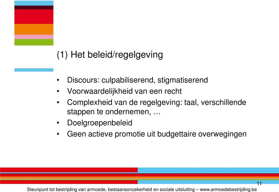 van de regelgeving: taal, verschillende stappen te