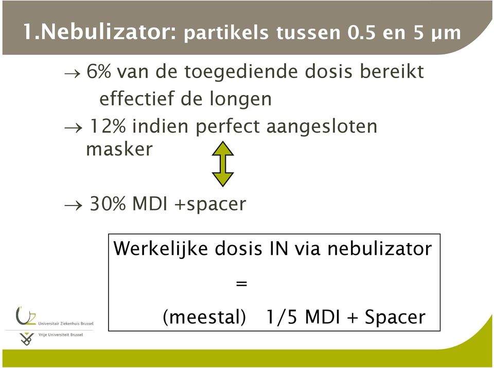 effectief de longen 12% indien perfect aangesloten