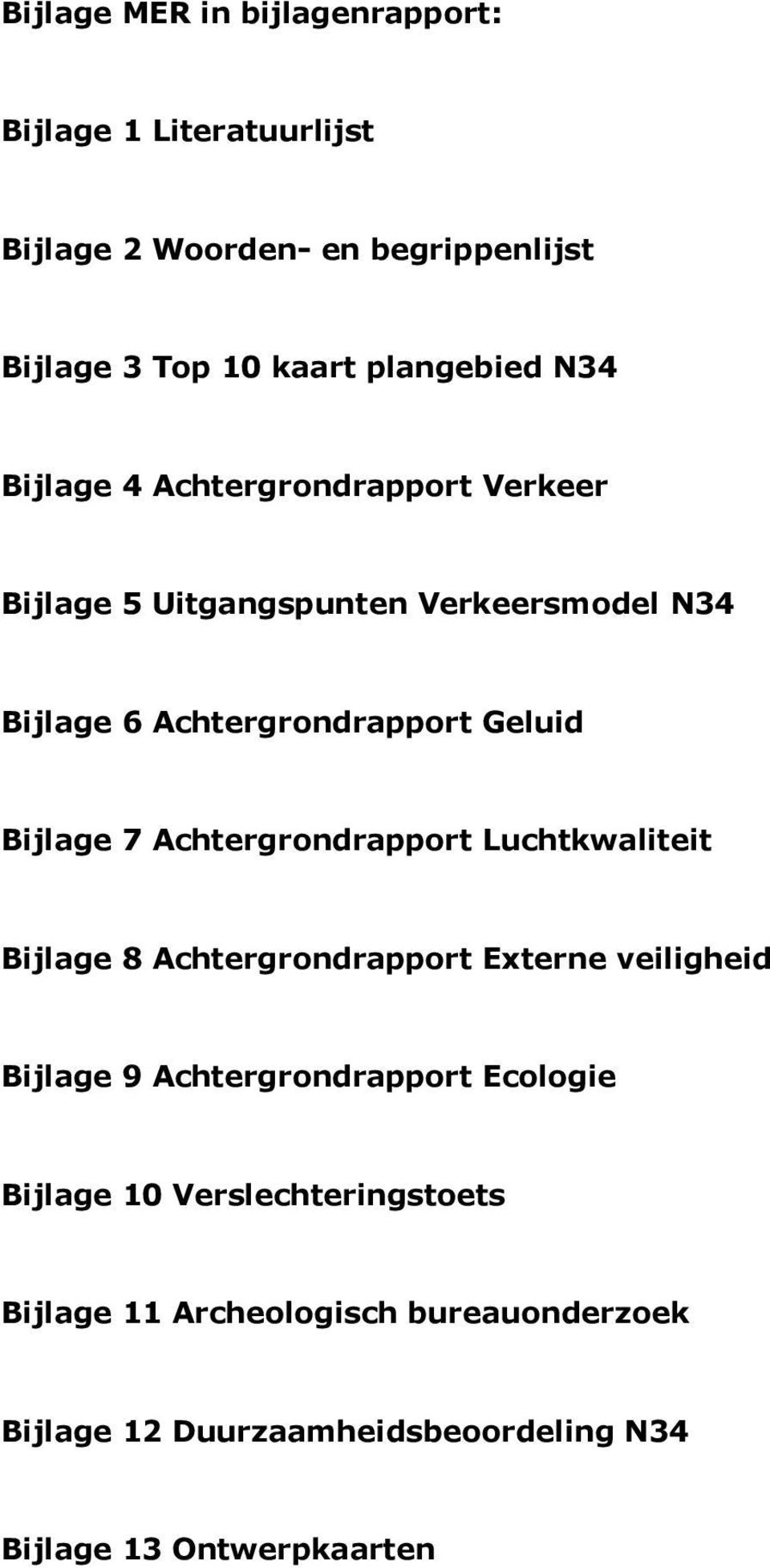 Achtergrondrapport Luchtkwaliteit Bijlage 8 Achtergrondrapport Externe veiligheid Bijlage 9 Achtergrondrapport Ecologie Bijlage