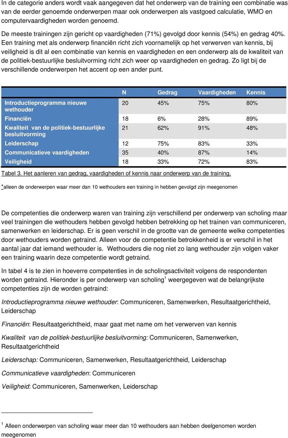 Een training met als onderwerp financiën richt zich voornamelijk op het verwerven van kennis, bij veiligheid is dit al een combinatie van kennis en vaardigheden en een onderwerp als de kwaliteit van