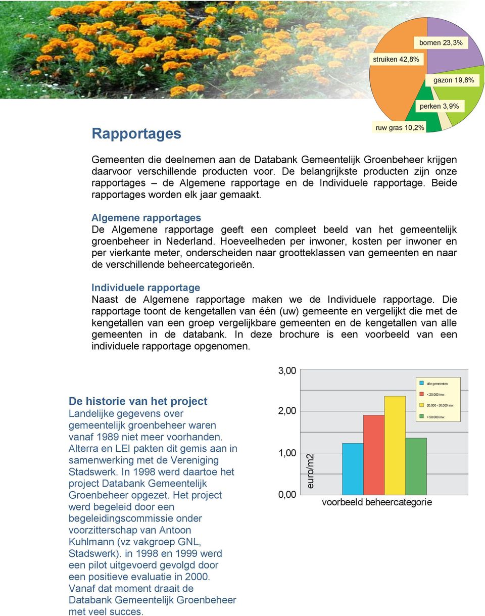 Algemene rapportages De Algemene rapportage geeft een compleet beeld van het gemeentelijk groenbeheer in Nederland.