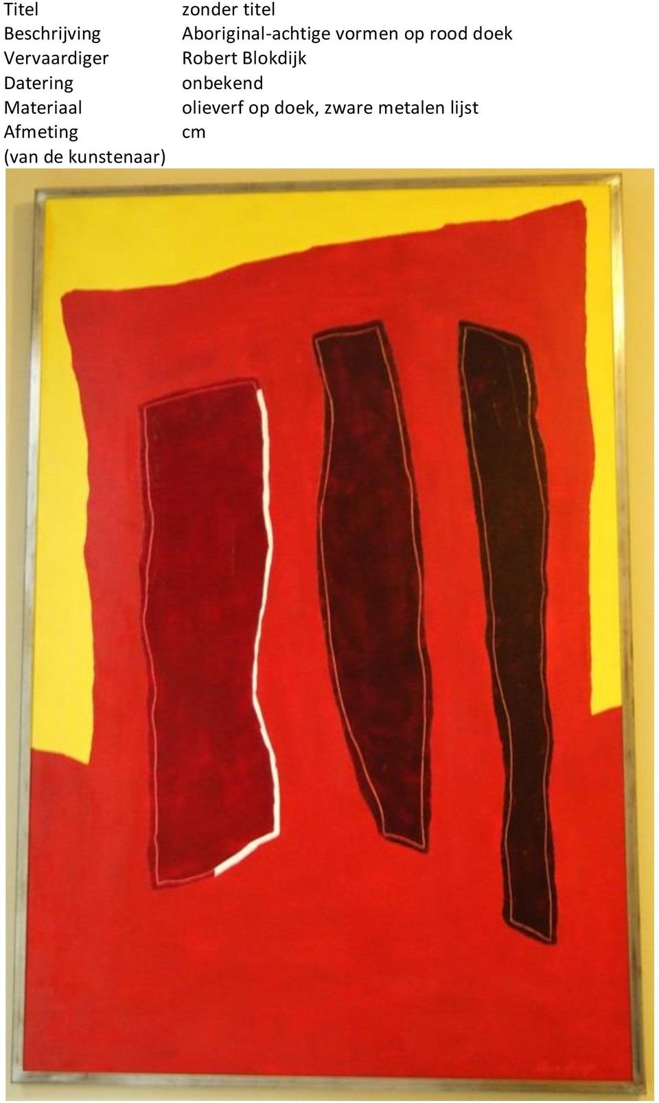 Aboriginal-achtige vormen op rood doek
