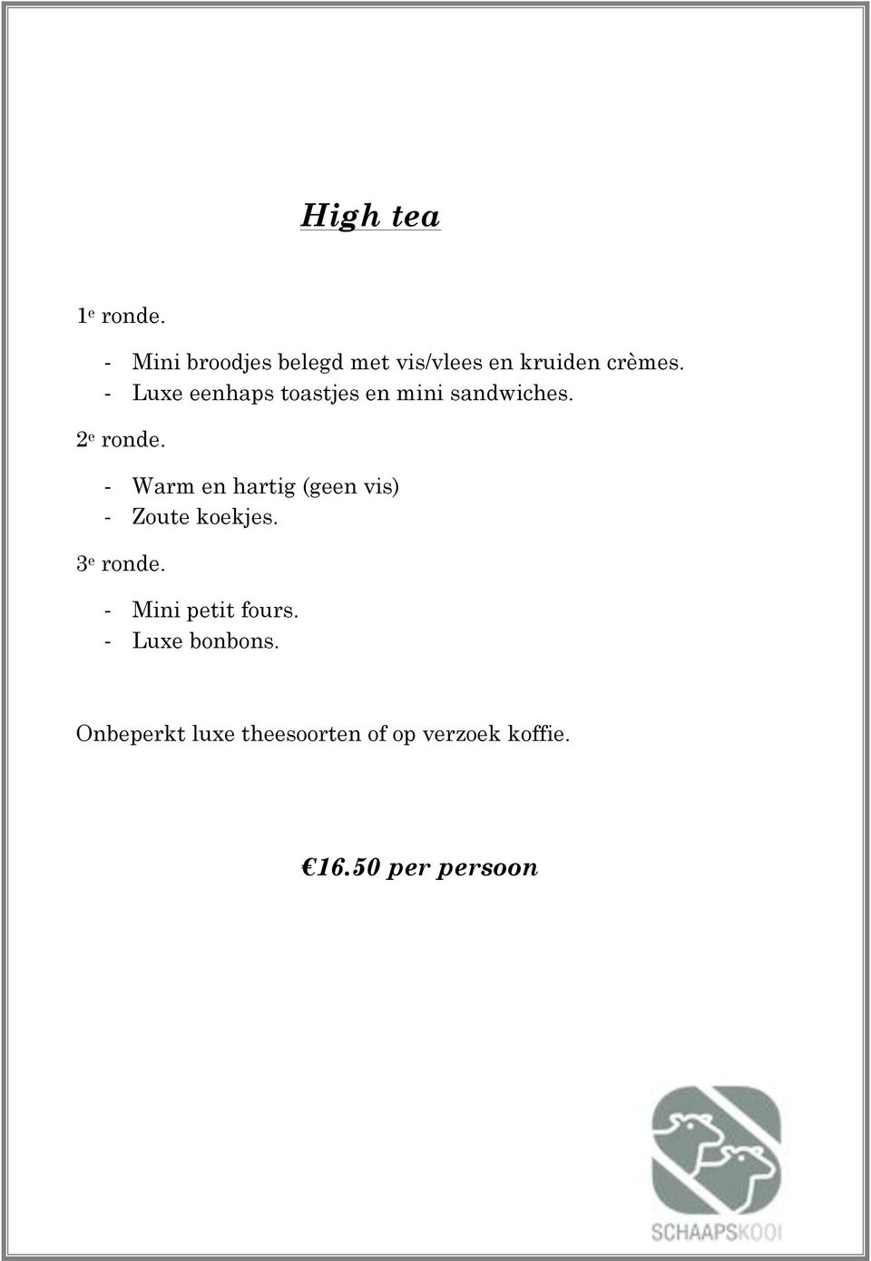 - Luxe eenhaps toastjes en mini sandwiches. 2 e ronde.