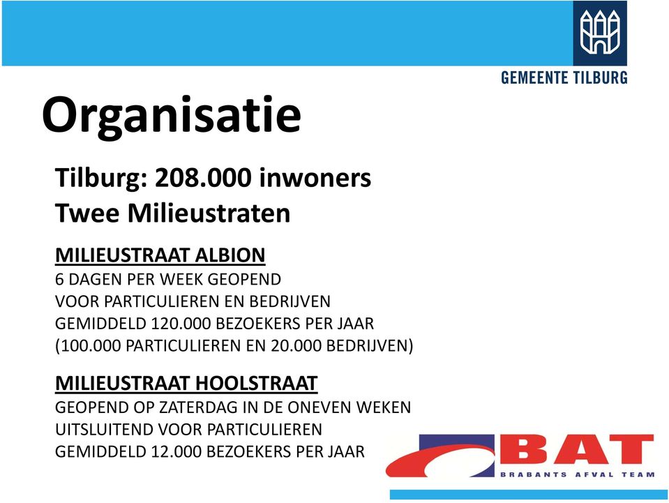 PARTICULIEREN EN BEDRIJVEN GEMIDDELD 120.000 BEZOEKERS PER JAAR (100.