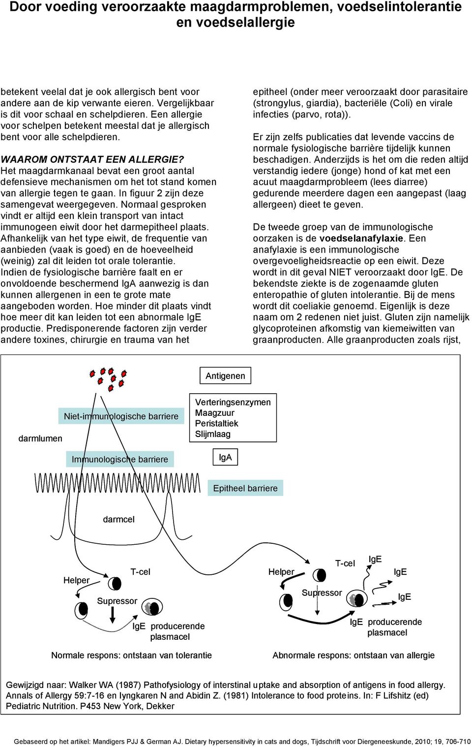 Het maagdarmkanaal bevat een groot aantal defensieve mechanismen om het tot stand komen van allergie tegen te gaan. In figuur 2 zijn deze samengevat weergegeven.