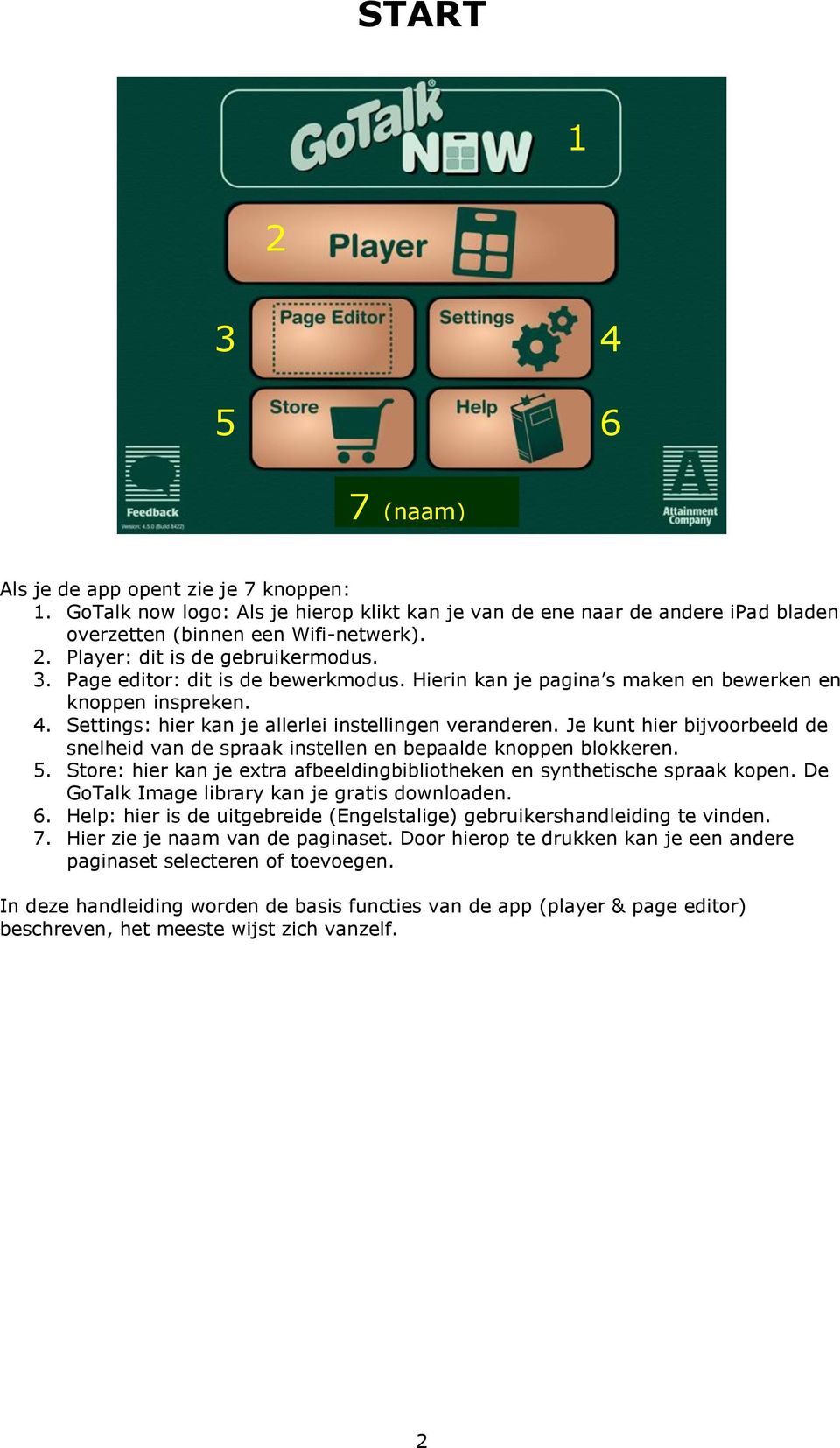 Je kunt hier bijvoorbeeld de snelheid van de spraak instellen en bepaalde knoppen blokkeren. 5. Store: hier kan je extra afbeeldingbibliotheken en synthetische spraak kopen.