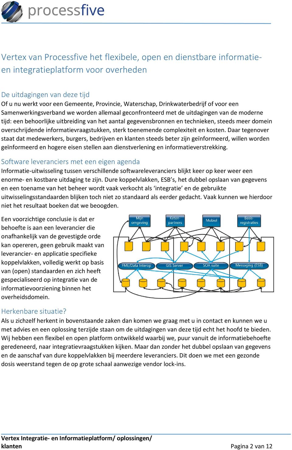 steeds meer domein overschrijdende informatievraagstukken, sterk toenemende complexiteit en kosten.