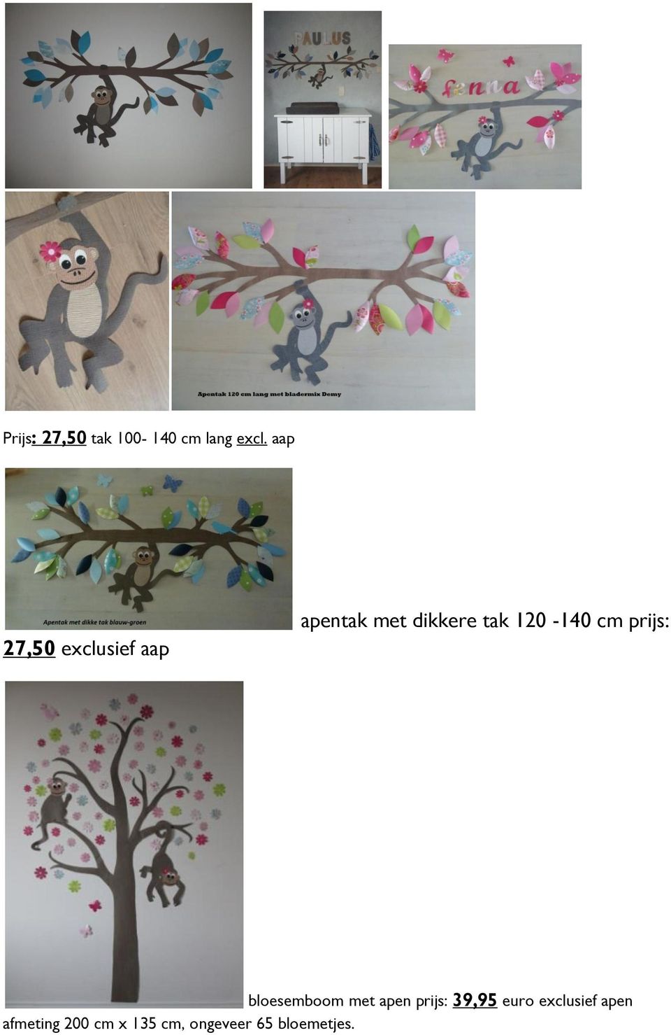 120-140 cm prijs: bloesemboom met apen prijs: 39,95