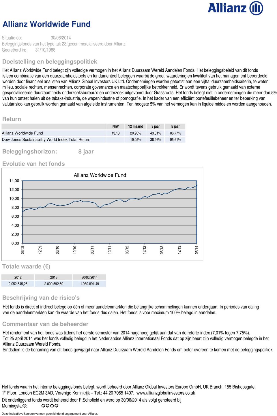 analisten van Allianz Global Investors UK Ltd.