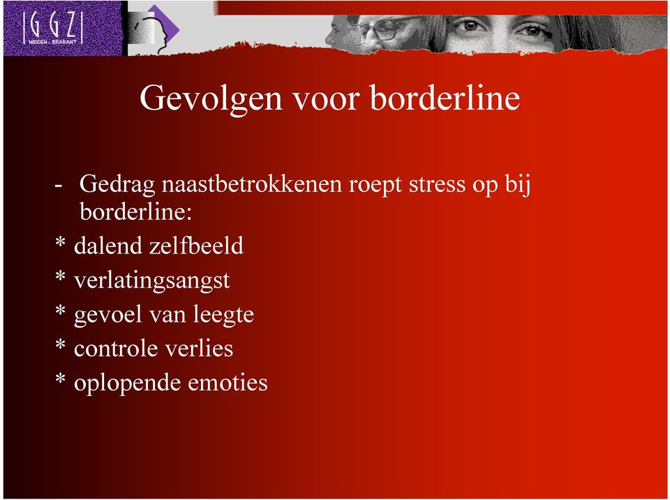 borderline: * dalend zelfbeeld *