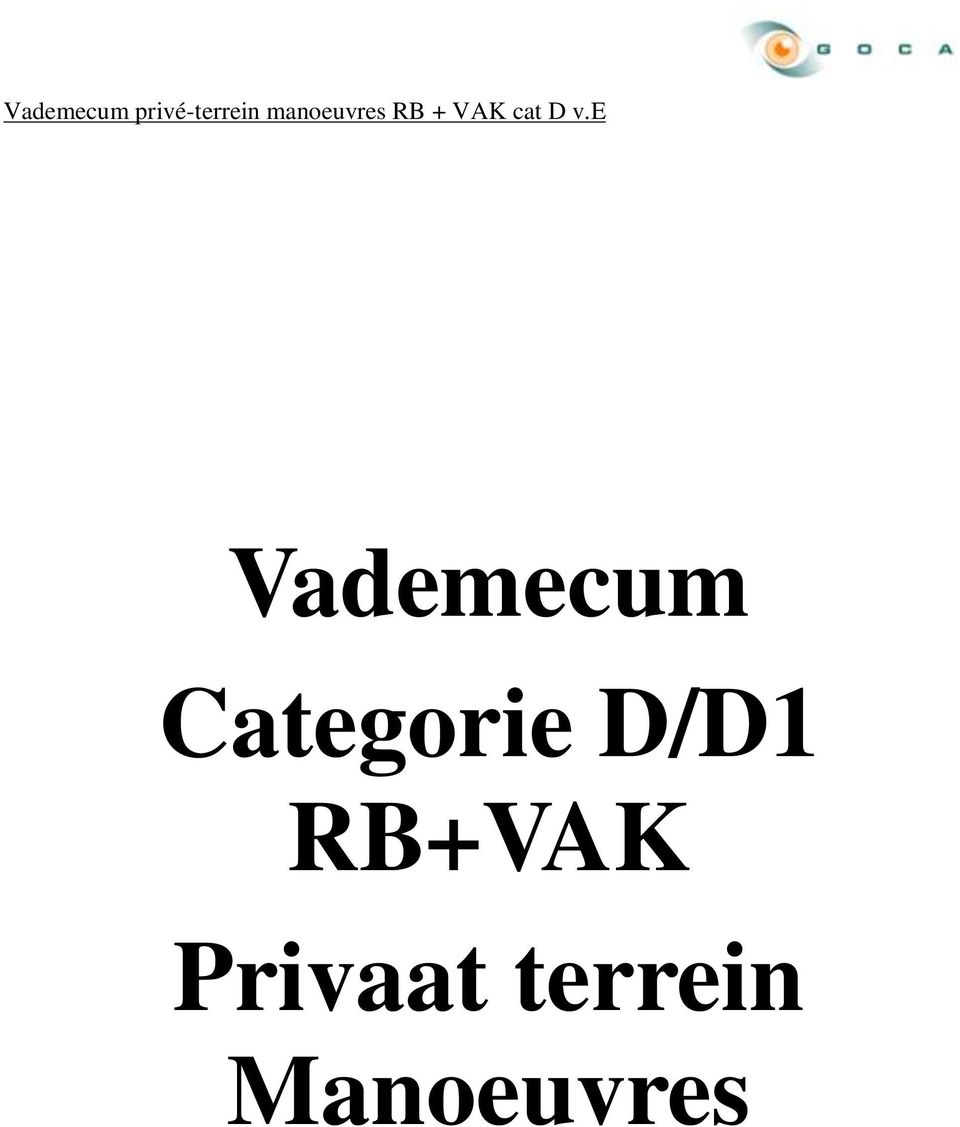 e Vademecum Categorie D/D1