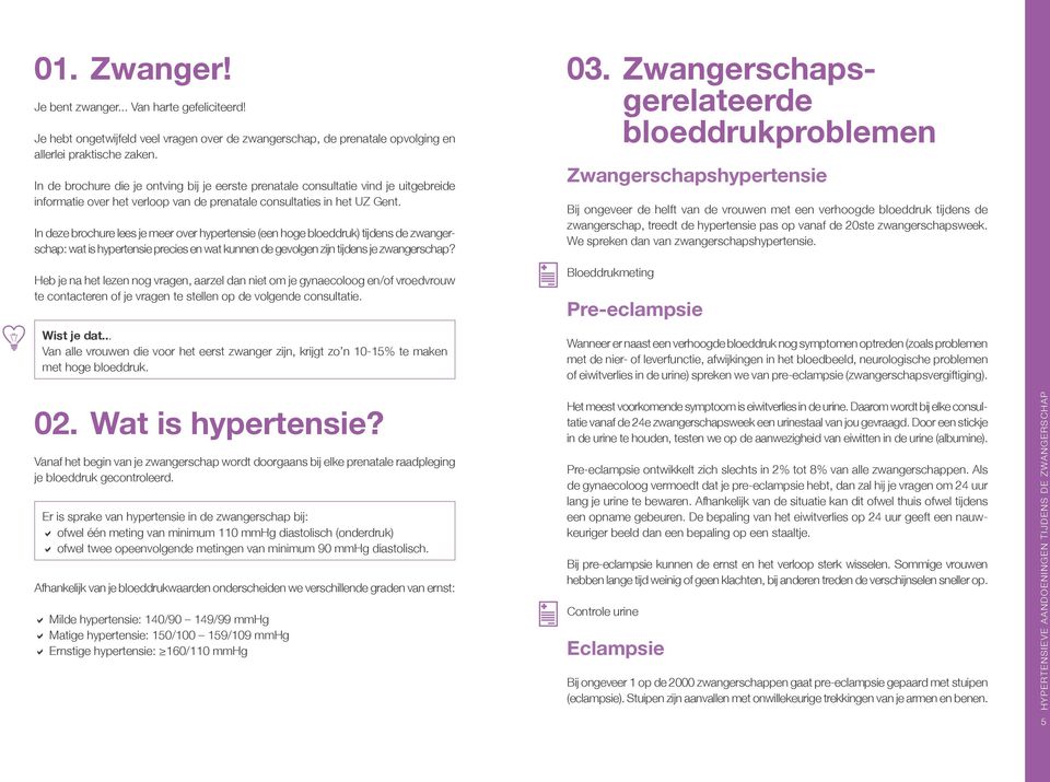 In deze brochure lees je meer over hypertensie (een hoge bloeddruk) tijdens de zwangerschap: wat is hypertensie precies en wat kunnen de gevolgen zijn tijdens je zwangerschap?
