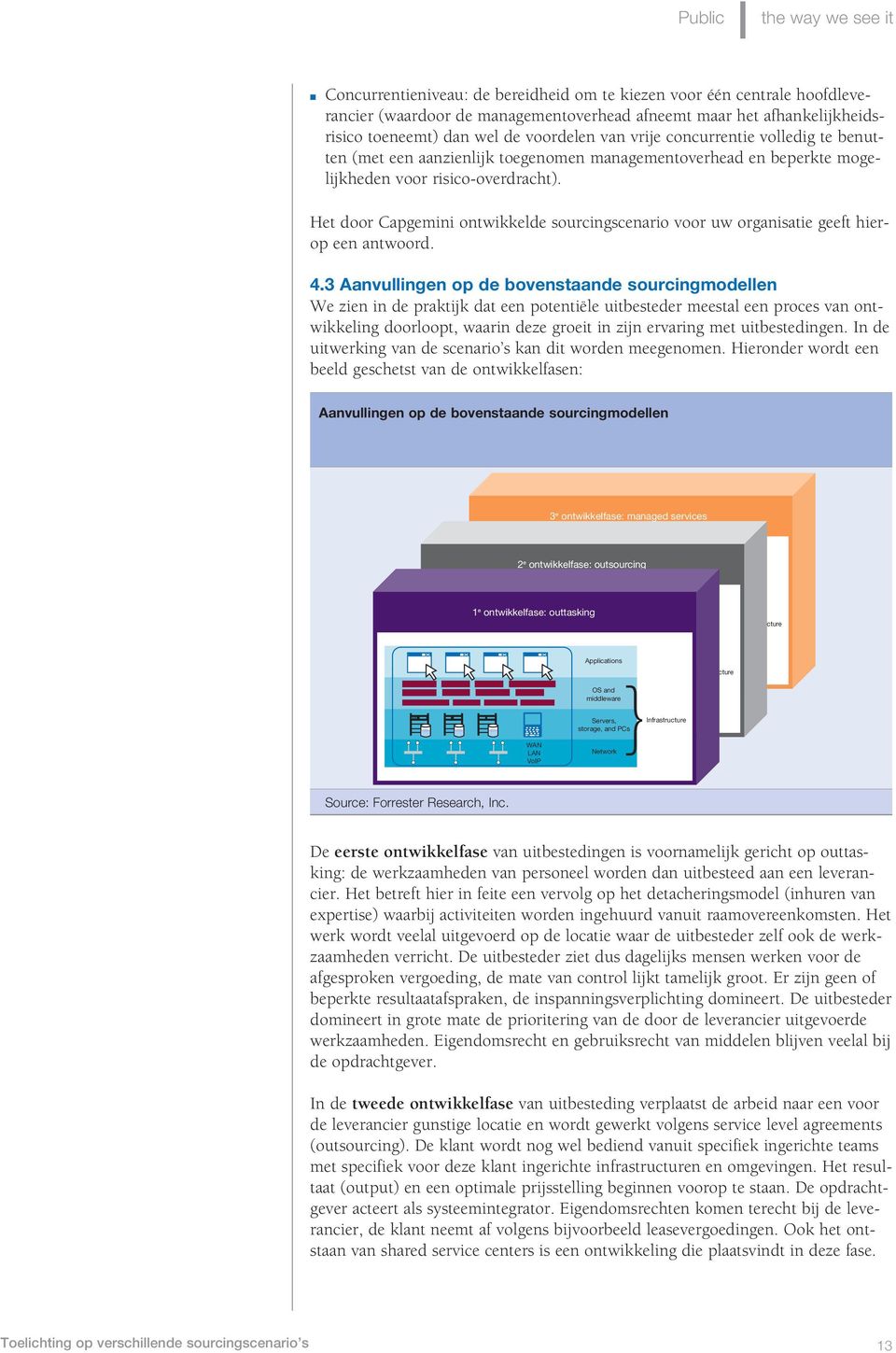 3 Aavullige op de bovestaade sourcigmodelle We zie i de praktijk dat ee potetiële uitbesteder meestal ee proces va otwikkelig doorloopt, waari deze groeit i zij ervarig met uitbestedige.