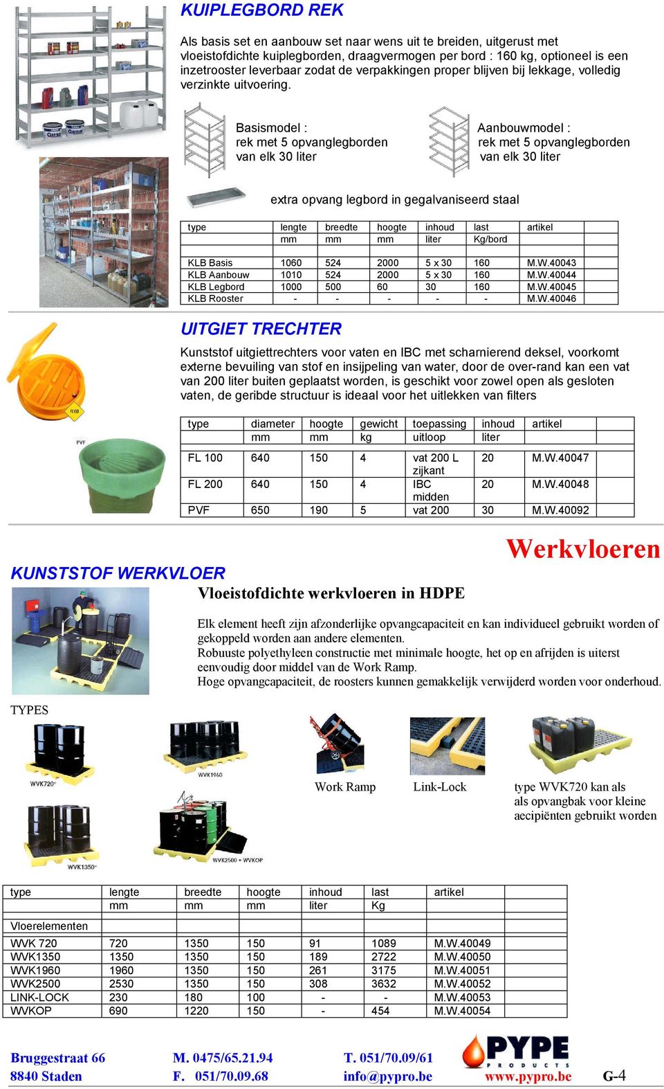 Basismodel : Aanbouwmodel : rek met 5 opvanglegborden rek met 5 opvanglegborden van elk 30 van elk 30 extra opvang legbord in gegalvaniseerd staal lengte last Kg/bord KLB Basis 1060 524 2000 5 x 30