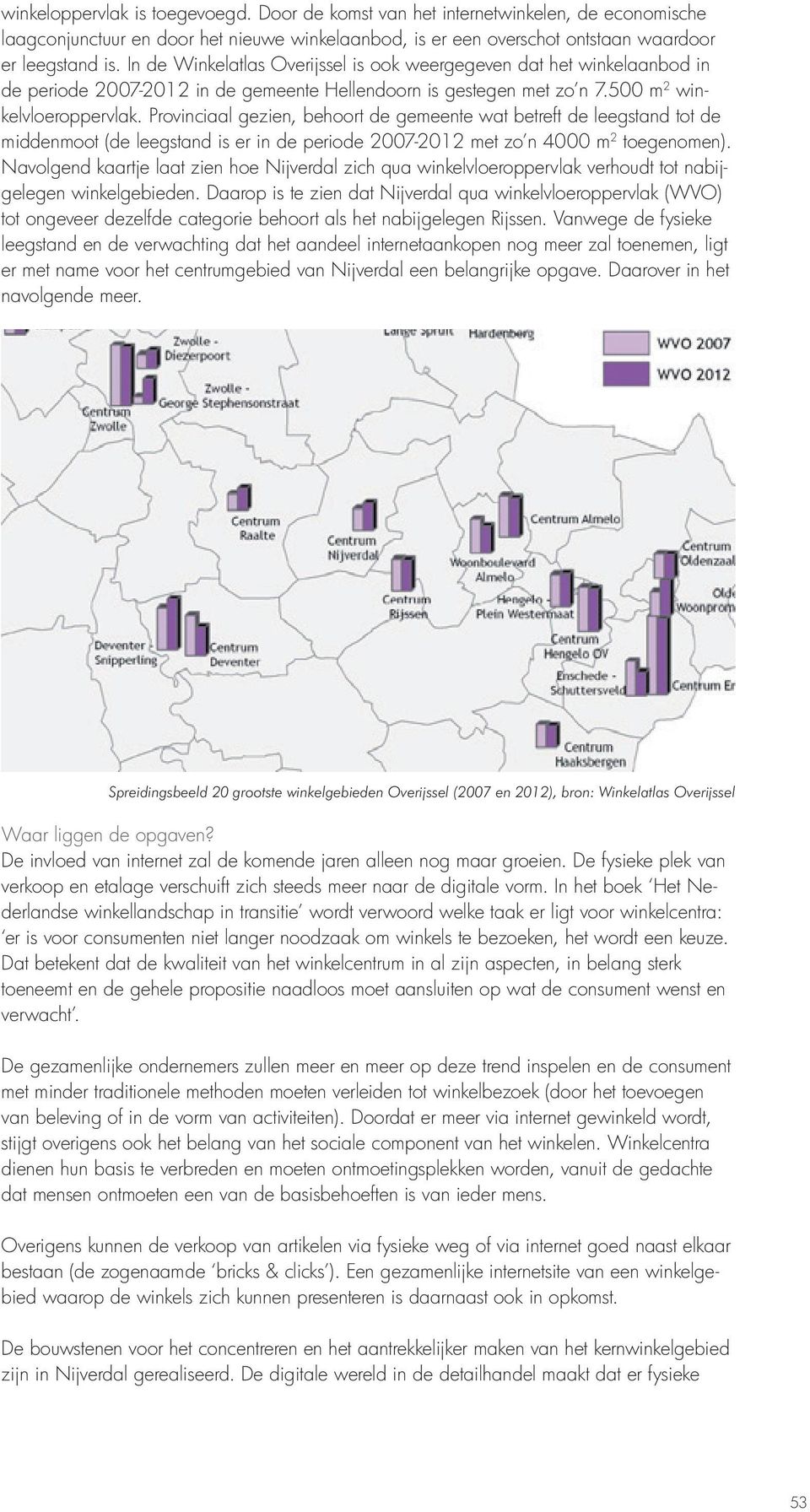 Provinciaal gezien, behoort de gemeente wat betreft de leegstand tot de middenmoot (de leegstand is er in de periode 2007-2012 met zo n 4000 m 2 toegenomen).