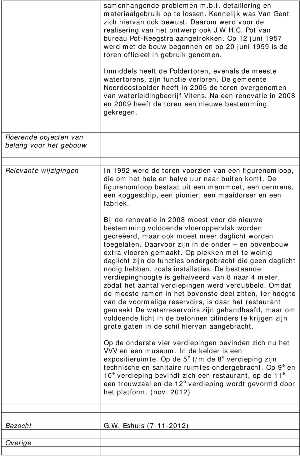 Inmiddels heeft de Poldertoren, evenals de meeste watertorens, zijn functie verloren. De gemeente Noordoostpolder heeft in 2005 de toren overgenomen van waterleidingbedrijf Vitens.