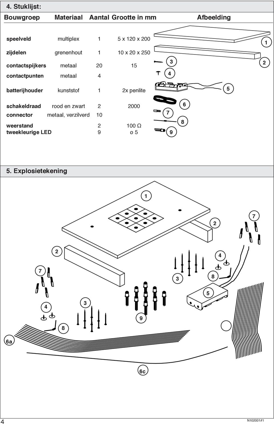 batterijhouder kunststof 1 x penlite 5 schakeldraad rood en zwart 000 connector metaal,