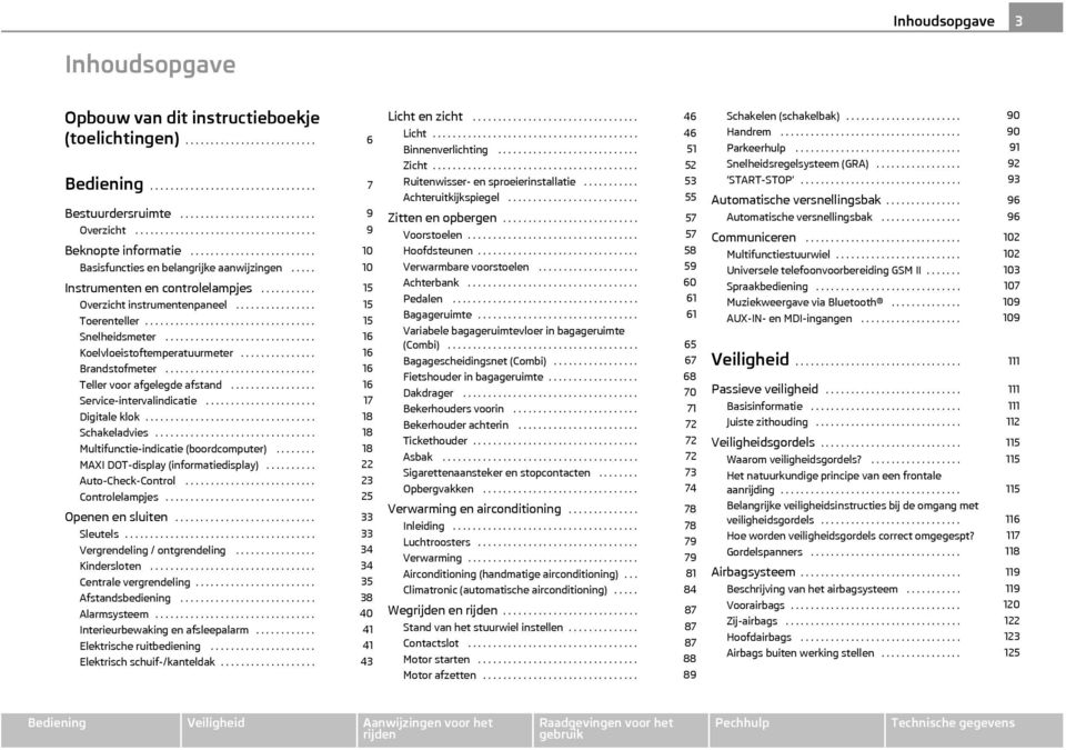 ............... Toerenteller.................................. Snelheidsmeter.............................. Koelvloeistoftemperatuurmeter............... Brandstofmeter.............................. Teller voor afgelegde afstand.